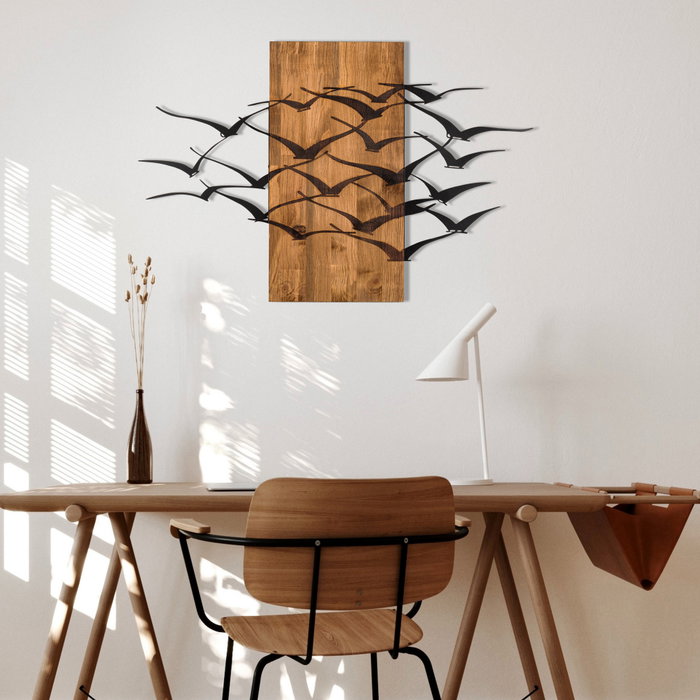Wallity Migration Escultura de pared Negro y Nogal